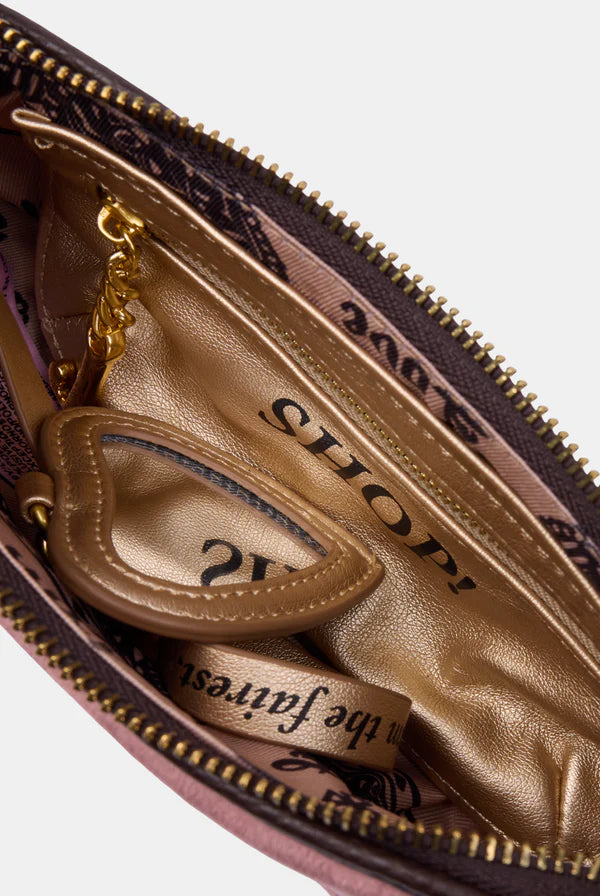 JUICY COUTURE - Mini borsa a mano con tracolla daydreamer rosa cipria in velour