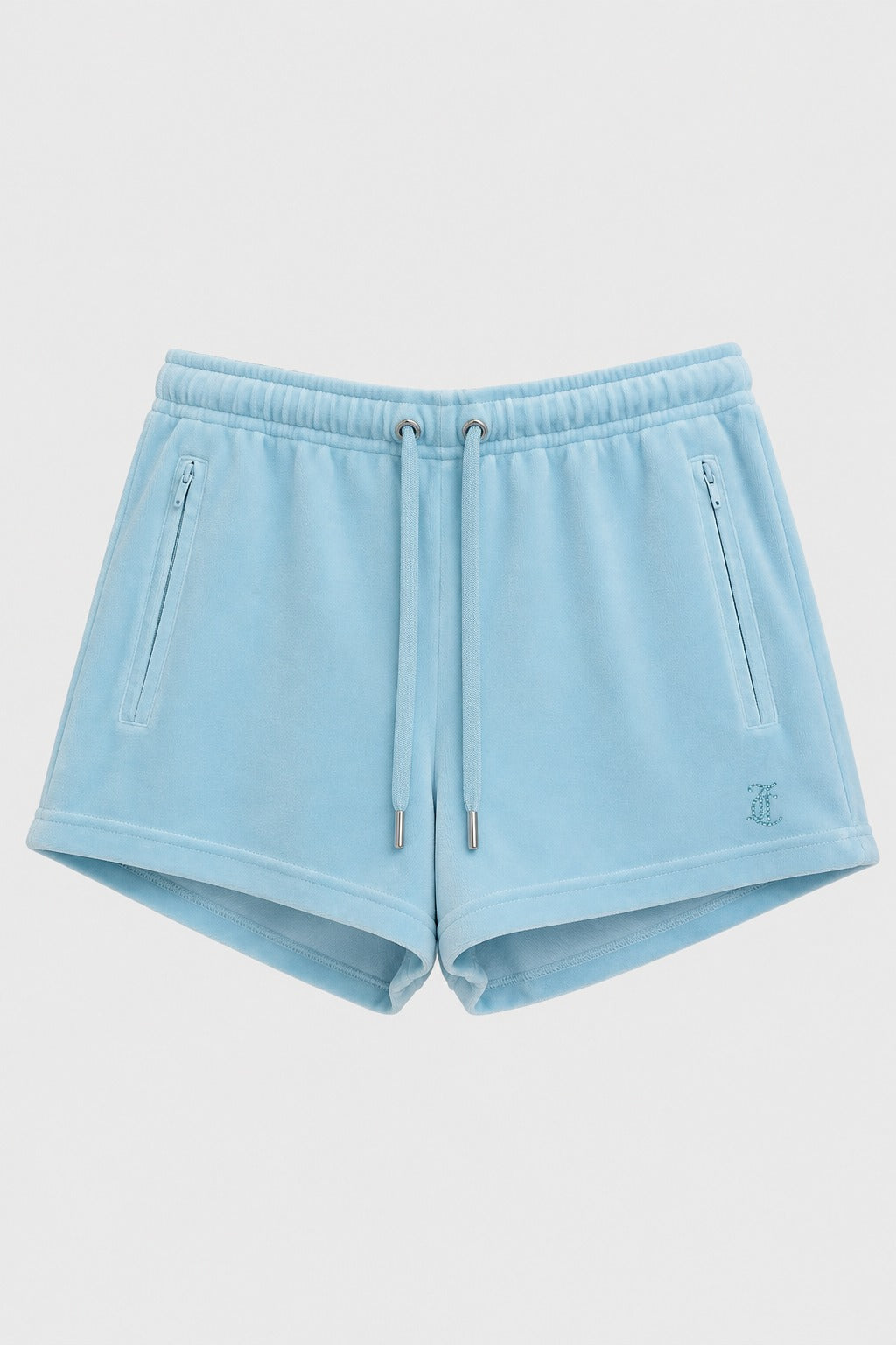 Pantaloncini Powder Blue Velour 'Juicy' Diamante Shorts