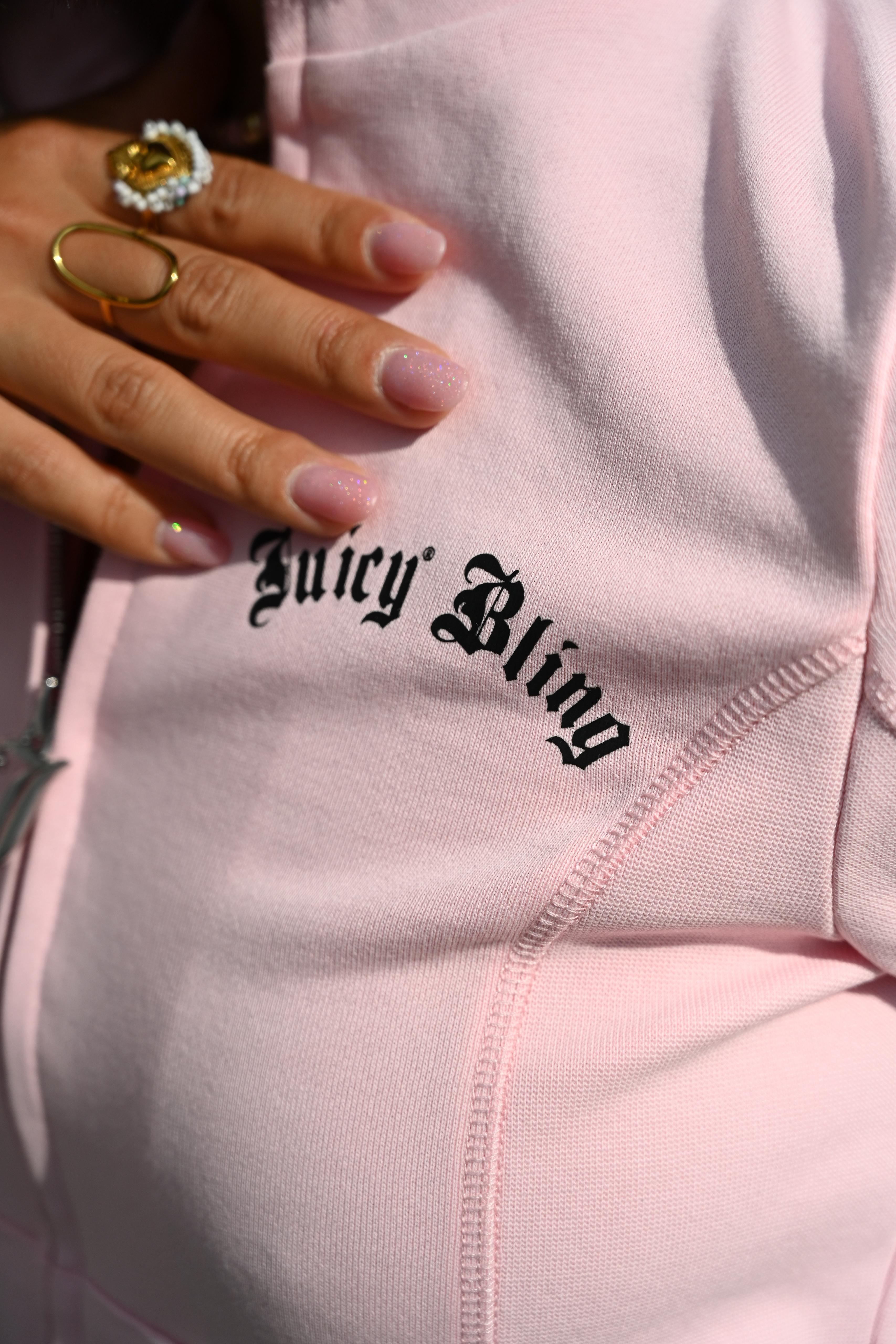 JUICY COUTURE - FELPA FULL ZIP IN COTONE ELASTICIZZATO ROSA