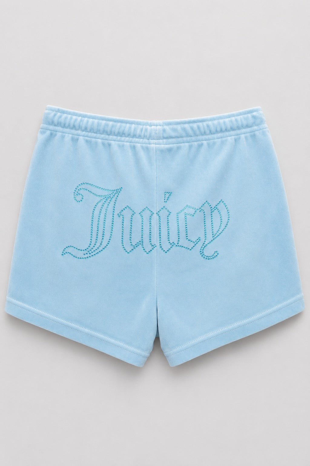 Pantaloncini Powder Blue Velour 'Juicy' Diamante Shorts