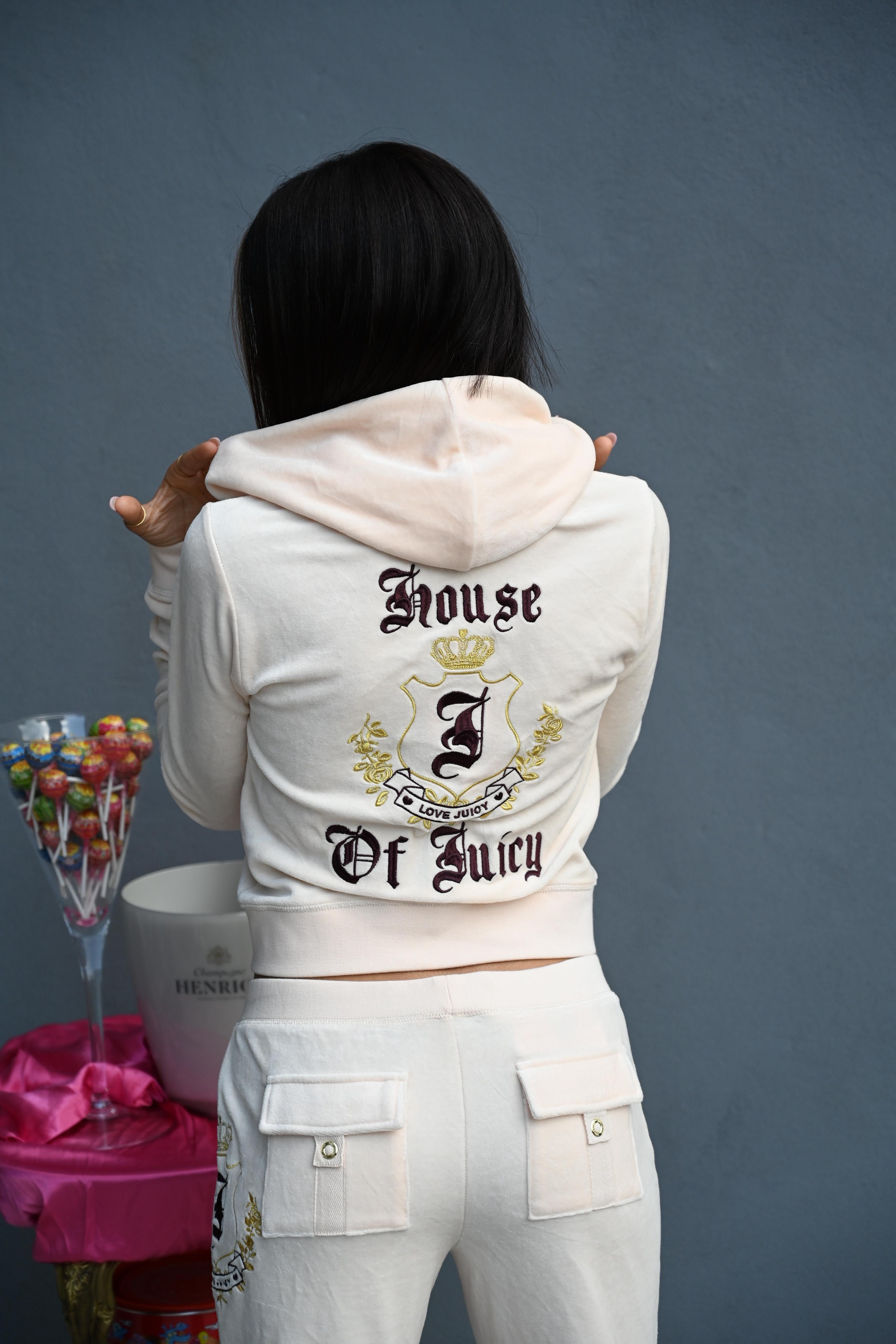 JUICY COUTURE - FELPA CON CAPPUCCIO FULL ZIP House of Juicy Robyn ROSA CHAMPAGNA