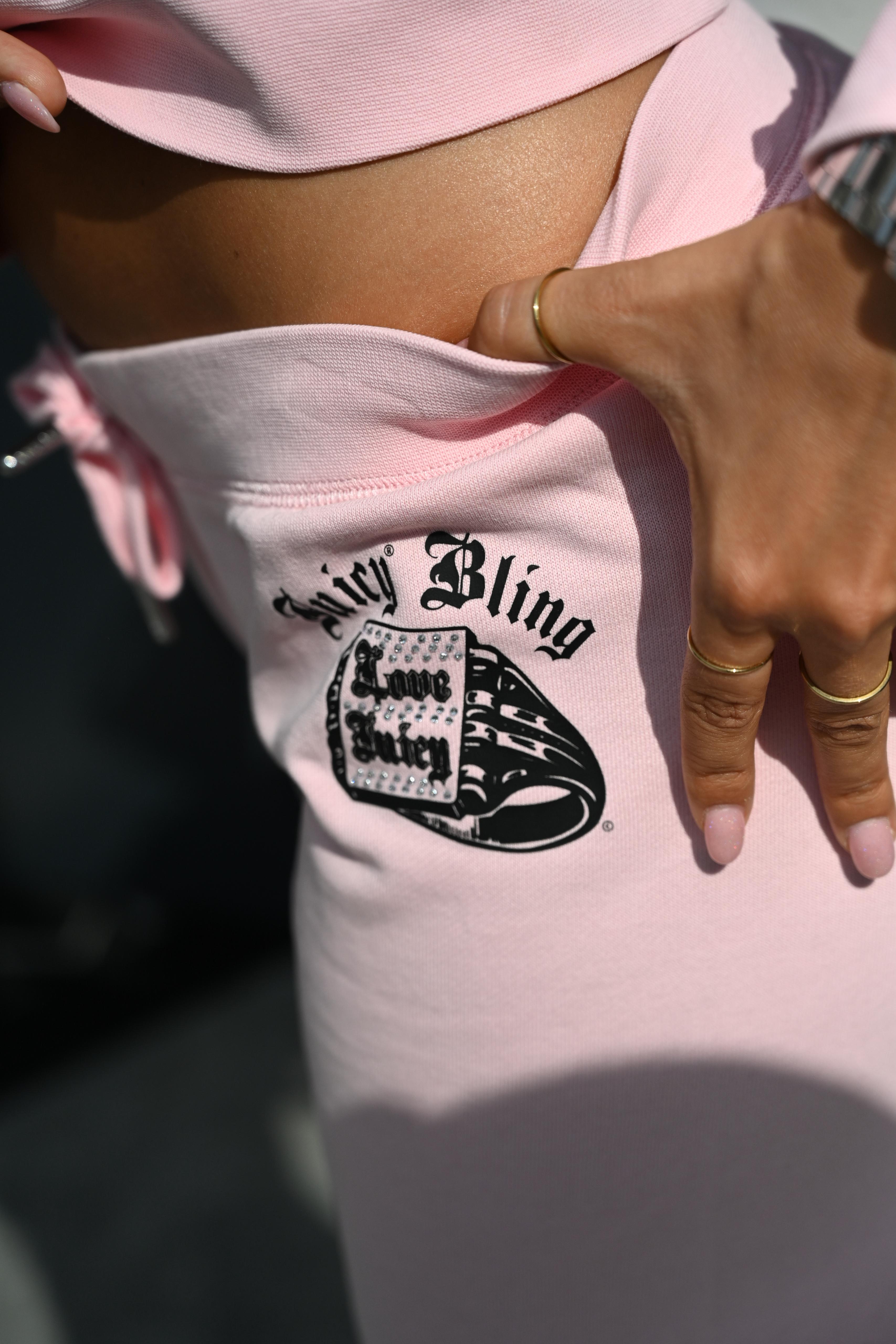 JUICY COUTURE - PANTALONE TUTA IN COTONE ELASTICIZZATO ROSA