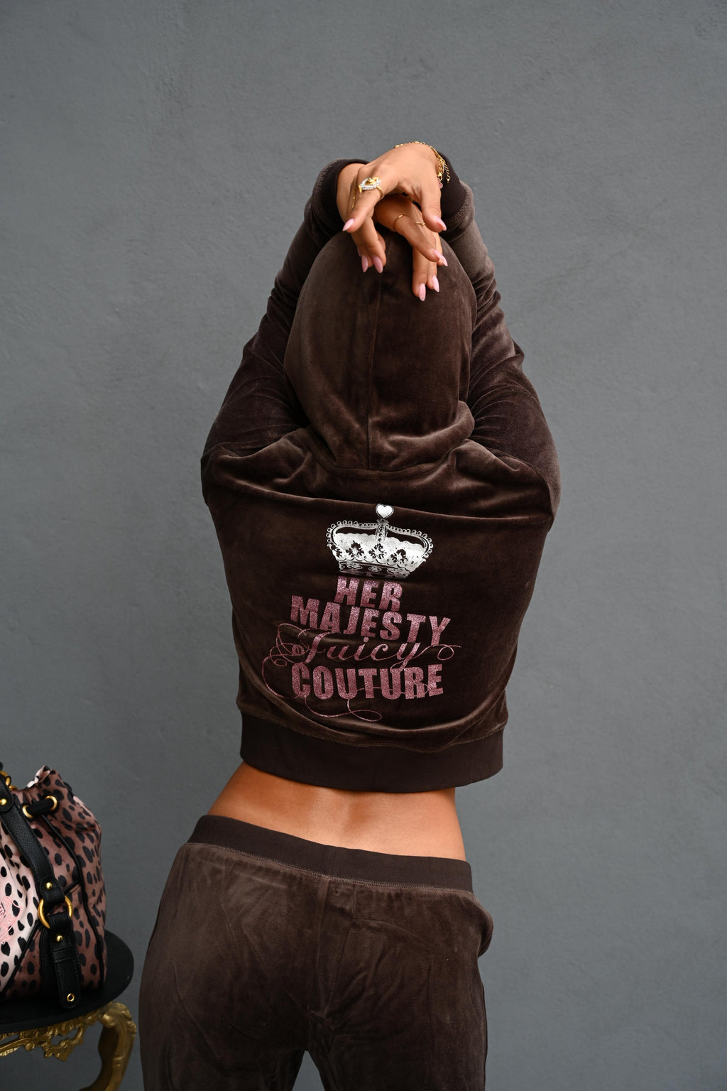 JUICY COUTURE - FELPA CON CAPPUCCIO FULL ZIP Her Majesty Robyn MARRONE