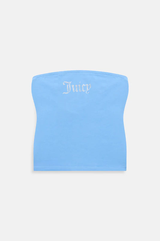 WASHED REGATTA DIAMANTÉ JERSEY LONG BANDEAU TOP