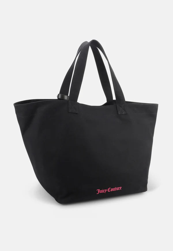 Borsa Shopper Mare Juicy Couture Nera con Logo Multicolor e Pochette Coordinata — 2/4