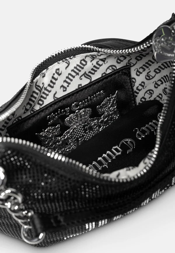 JUICY COUTURE - Borsa a spalla hazel nero con strass