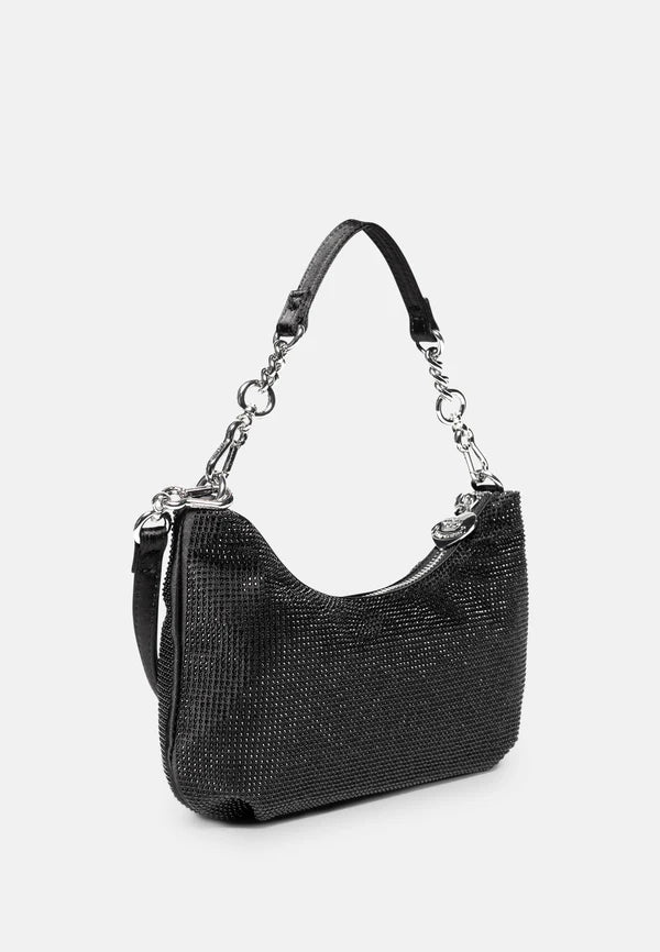 JUICY COUTURE - Borsa a spalla hazel nero con strass