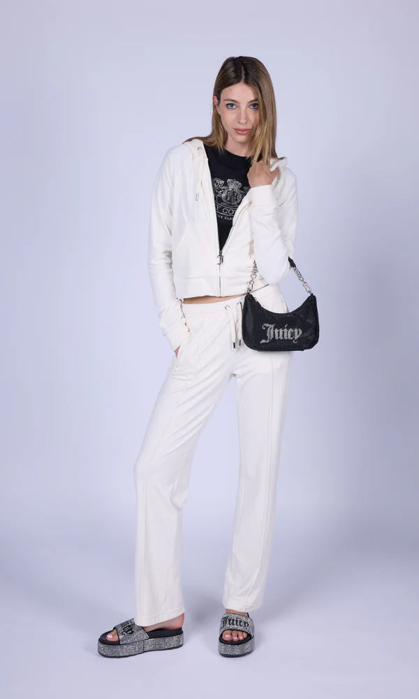 JUICY COUTURE - Borsa a spalla hazel nero con strass