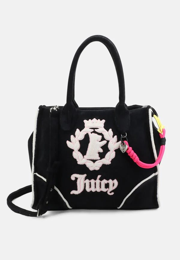 Borsa Juicy Couture Nera in Spugna con Logo Ricamato — 1/3