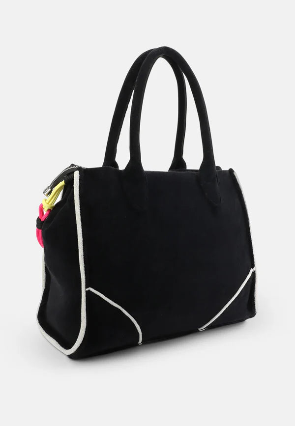 Borsa Juicy Couture Nera in Spugna con Logo Ricamato — 2/3