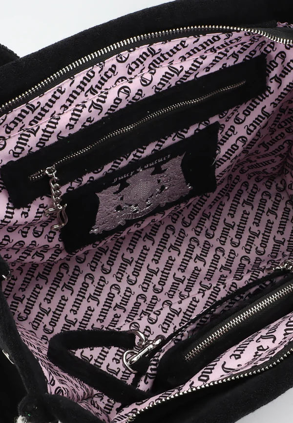 Borsa Juicy Couture Nera in Spugna con Logo Ricamato — 3/3