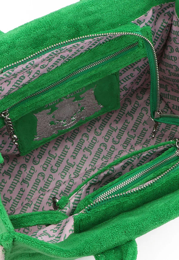 Borsa Juicy Couture Verde in Spugna con Logo Ricamato — 3/5
