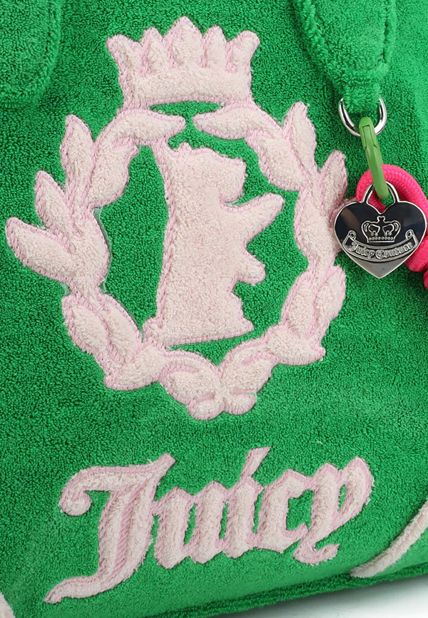 Borsa Juicy Couture Verde in Spugna con Logo Ricamato — 5/5
