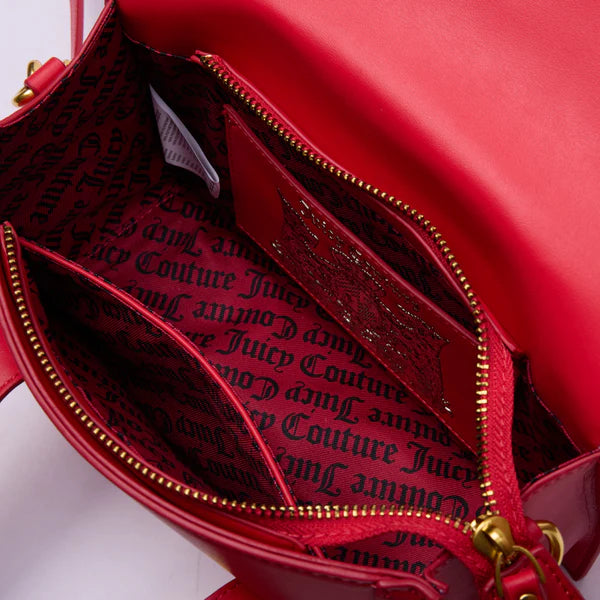 JUICY COUTURE - Borsa a mano con tracolla lily rossa in ecopelle
