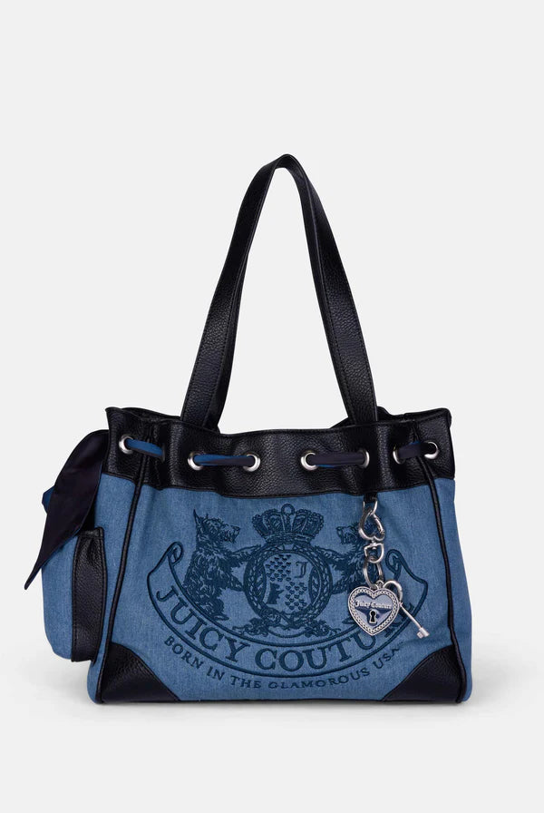 JUICY COUTURE - Borsa a mano daydreamer denim in velour