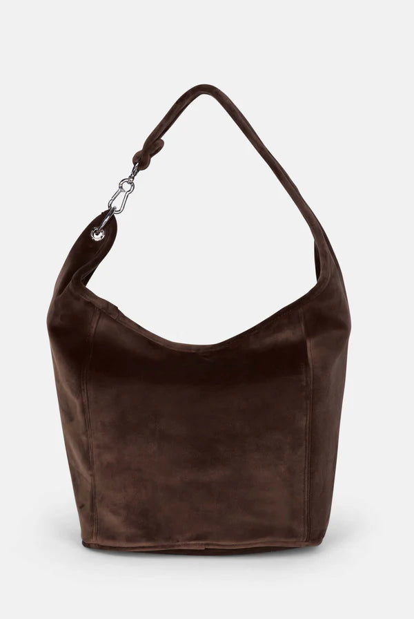 JUICY COUTURE - Borsa a spalla grande kimberly marrone in velour
