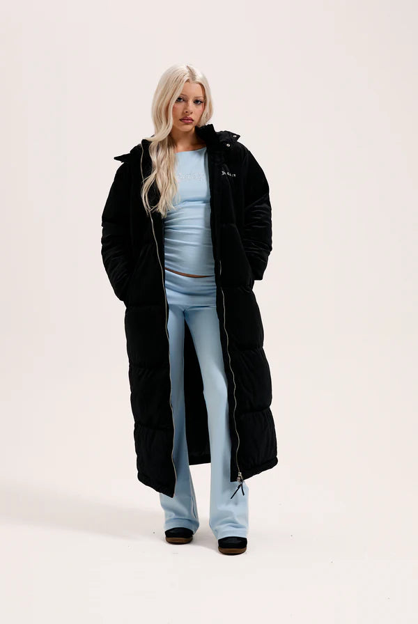 Juicy Couuture - Giacca imbottita longline in velluto nero