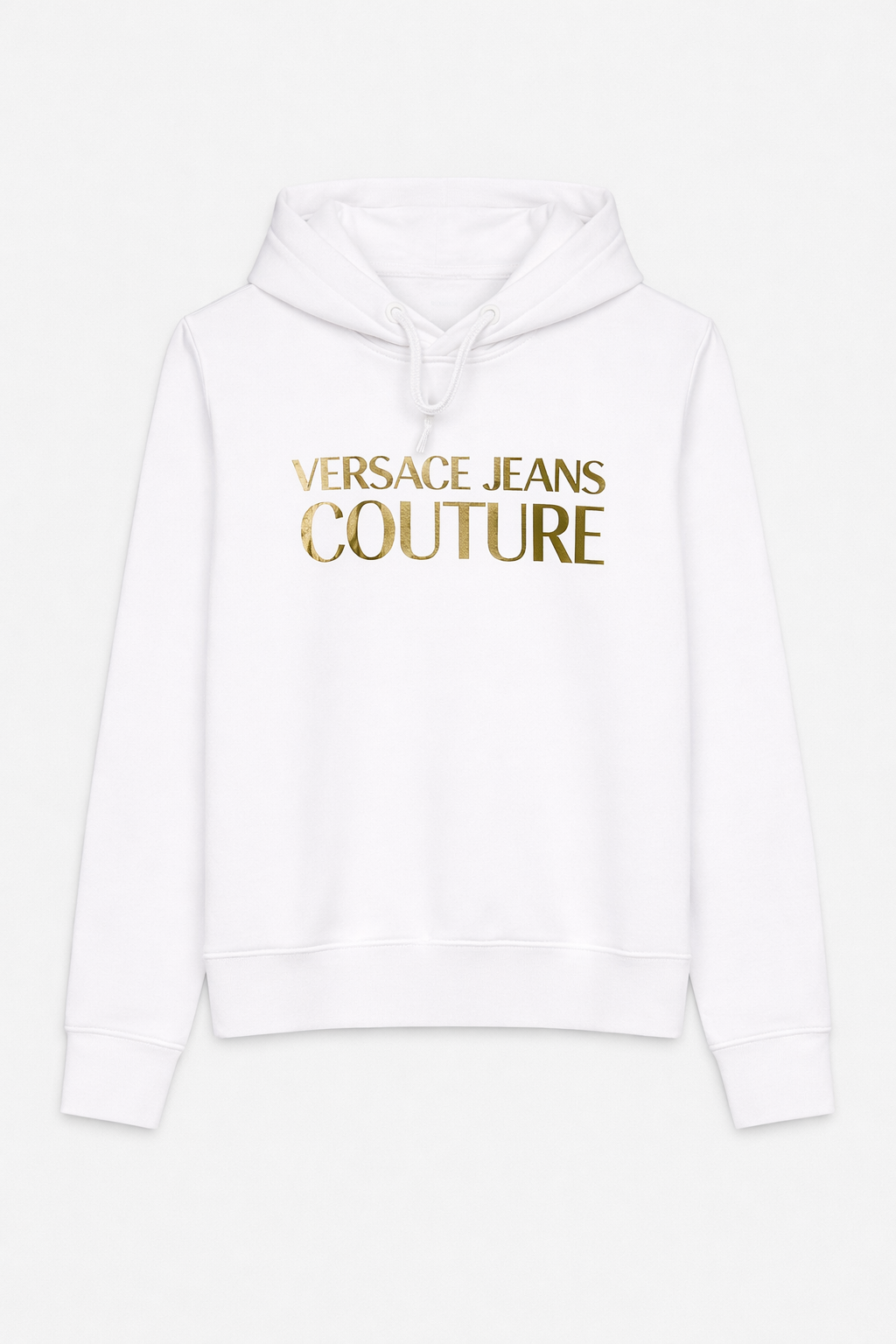 Felpa Versace Jeans Couture Bianca con Logo Oro