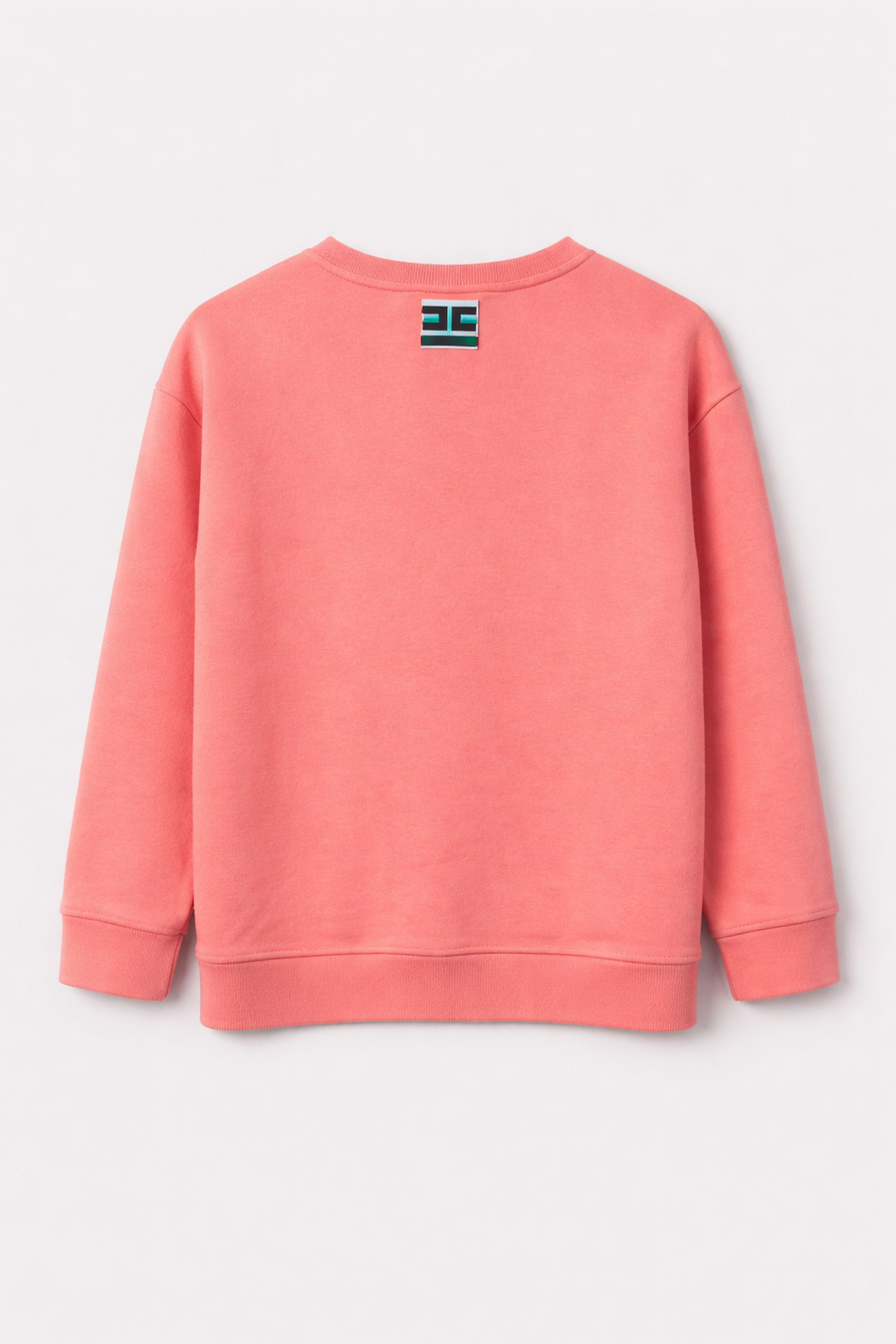 Felpa Elisabetta Franchi girocollo rosa con logo multicolor — 2/2