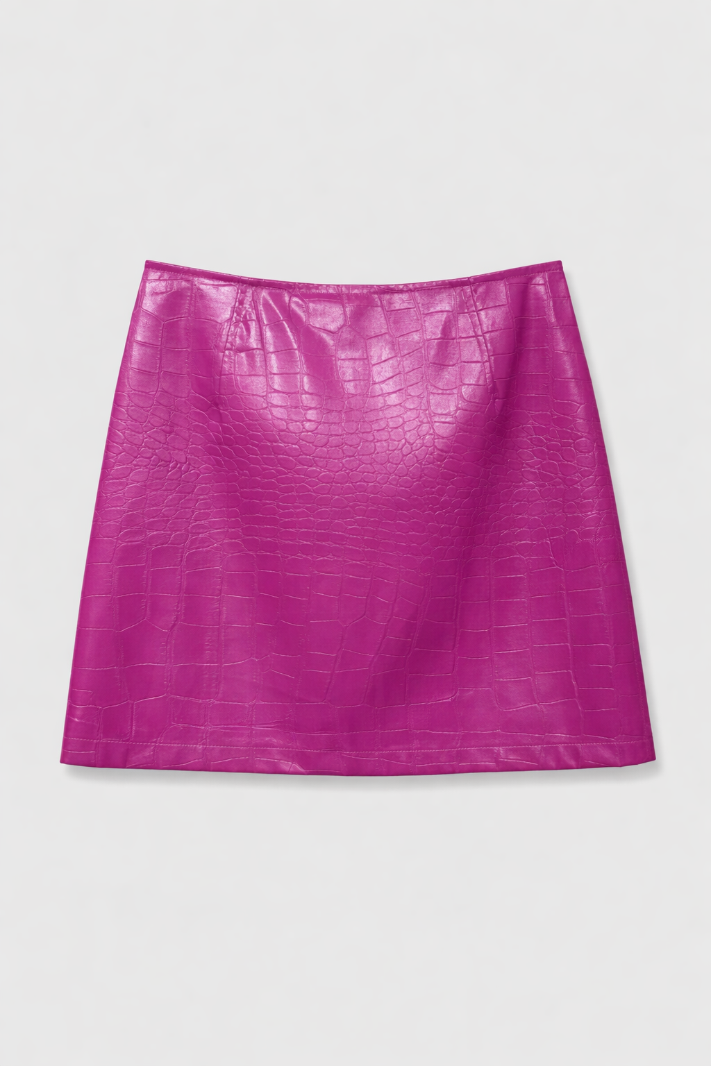 Gonna mini Pinko effetto cocco fucsia con zip frontale