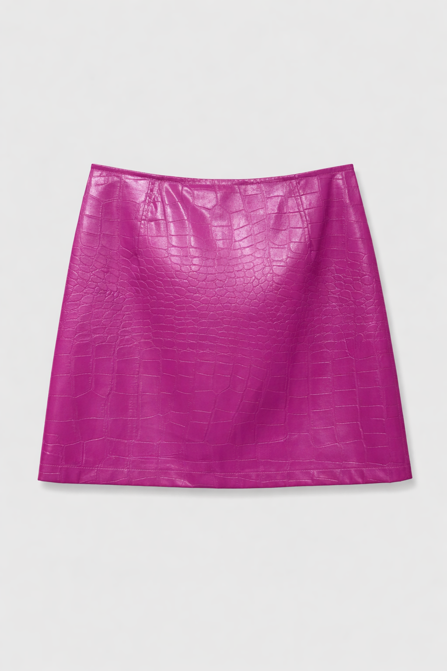 Gonna mini Pinko effetto cocco fucsia con zip frontale — 2/2