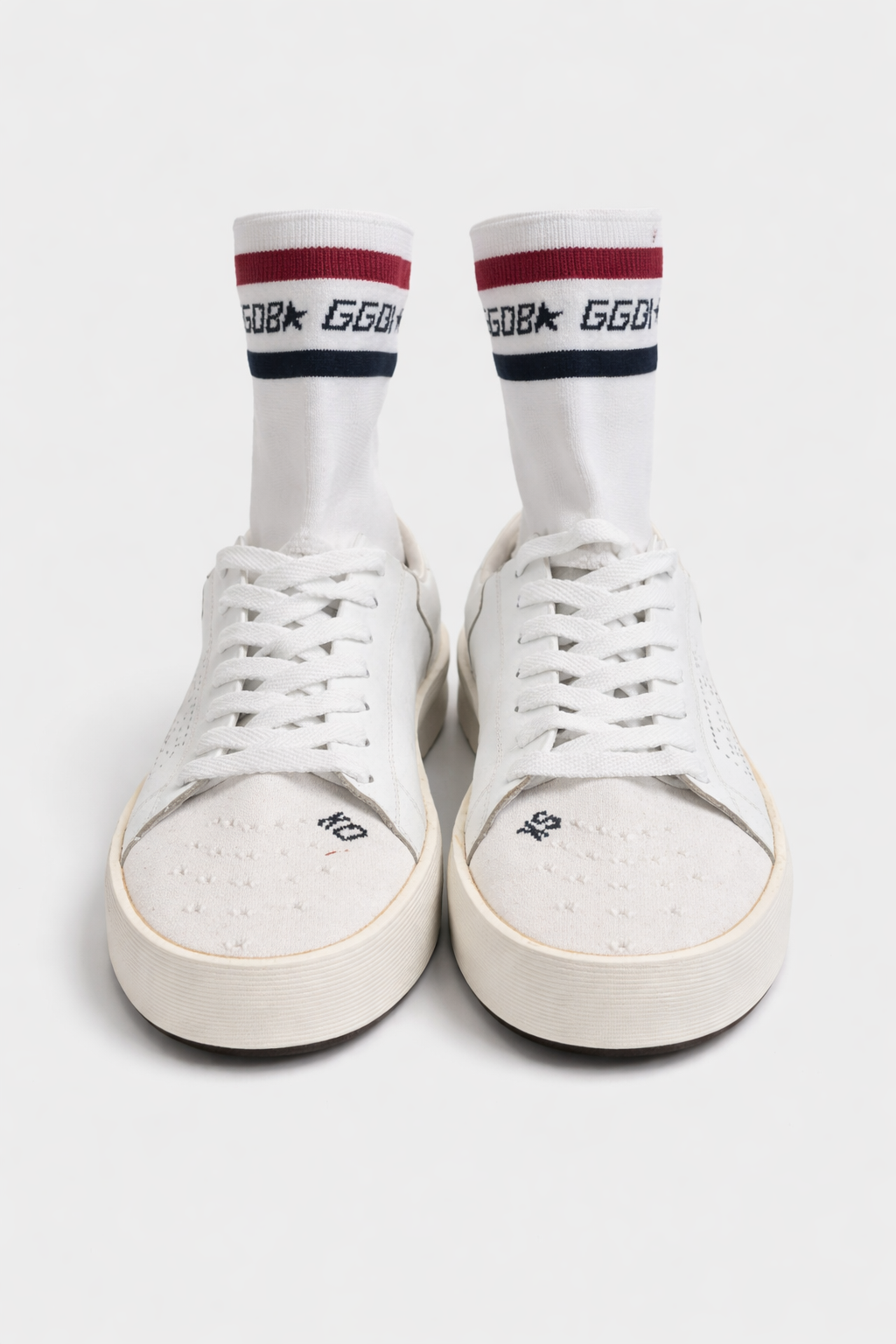 Sneakers Golden Goose DB bianche in pelle con dettagli iconici