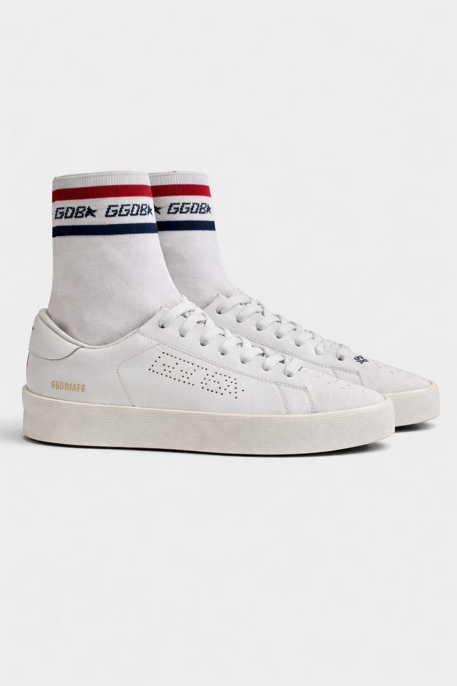 Sneakers Golden Goose DB bianche in pelle con dettagli iconici — 1/2