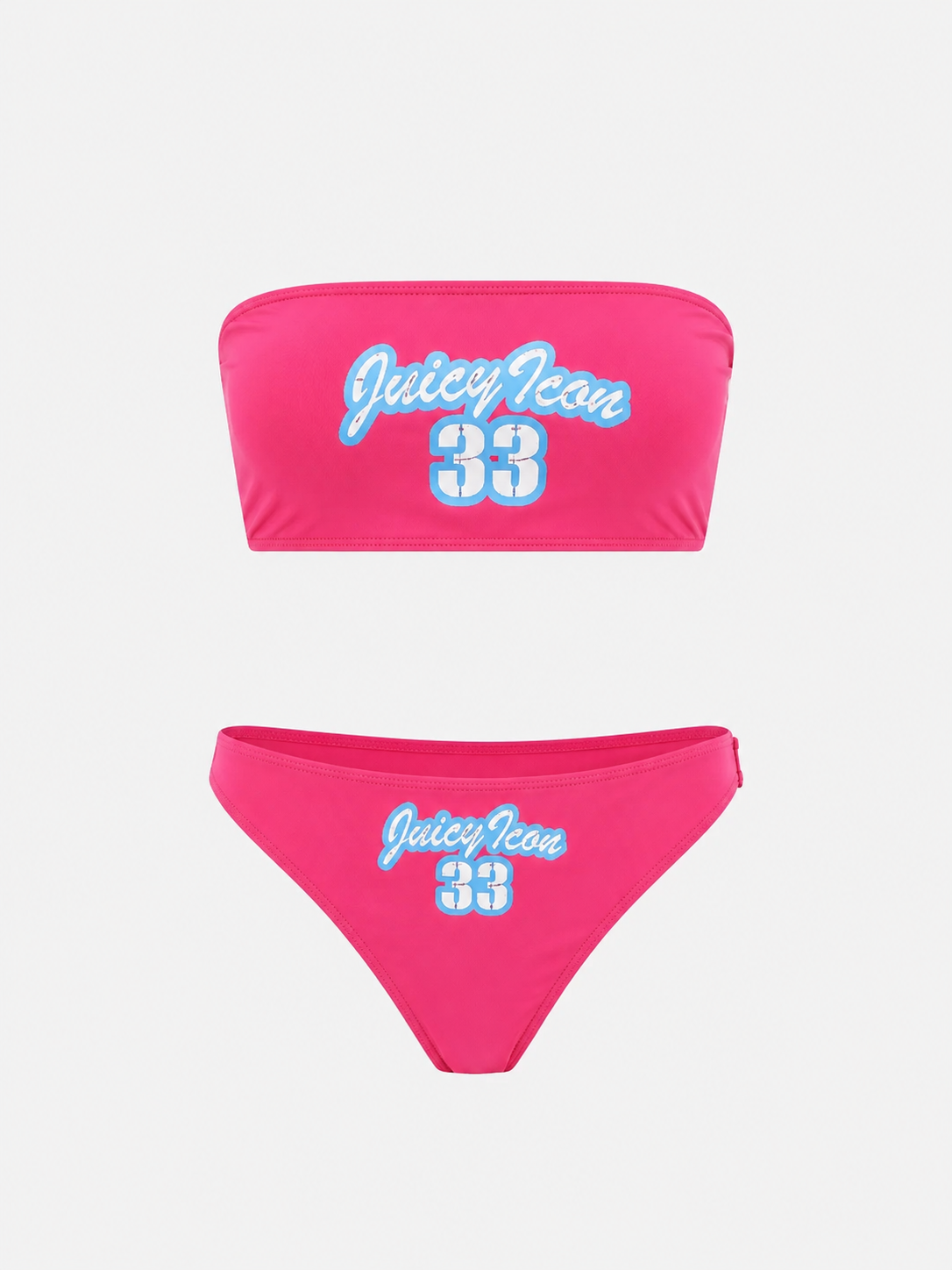 Bikini fascia Juicy Couture nero con logo iconico "Juicy Icon 33"