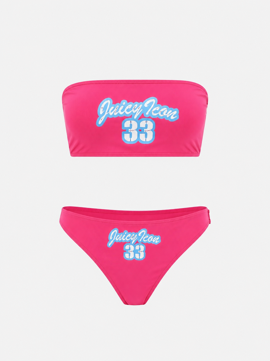 Bikini fascia Juicy Couture nero con logo iconico "Juicy Icon 33" — 2/3