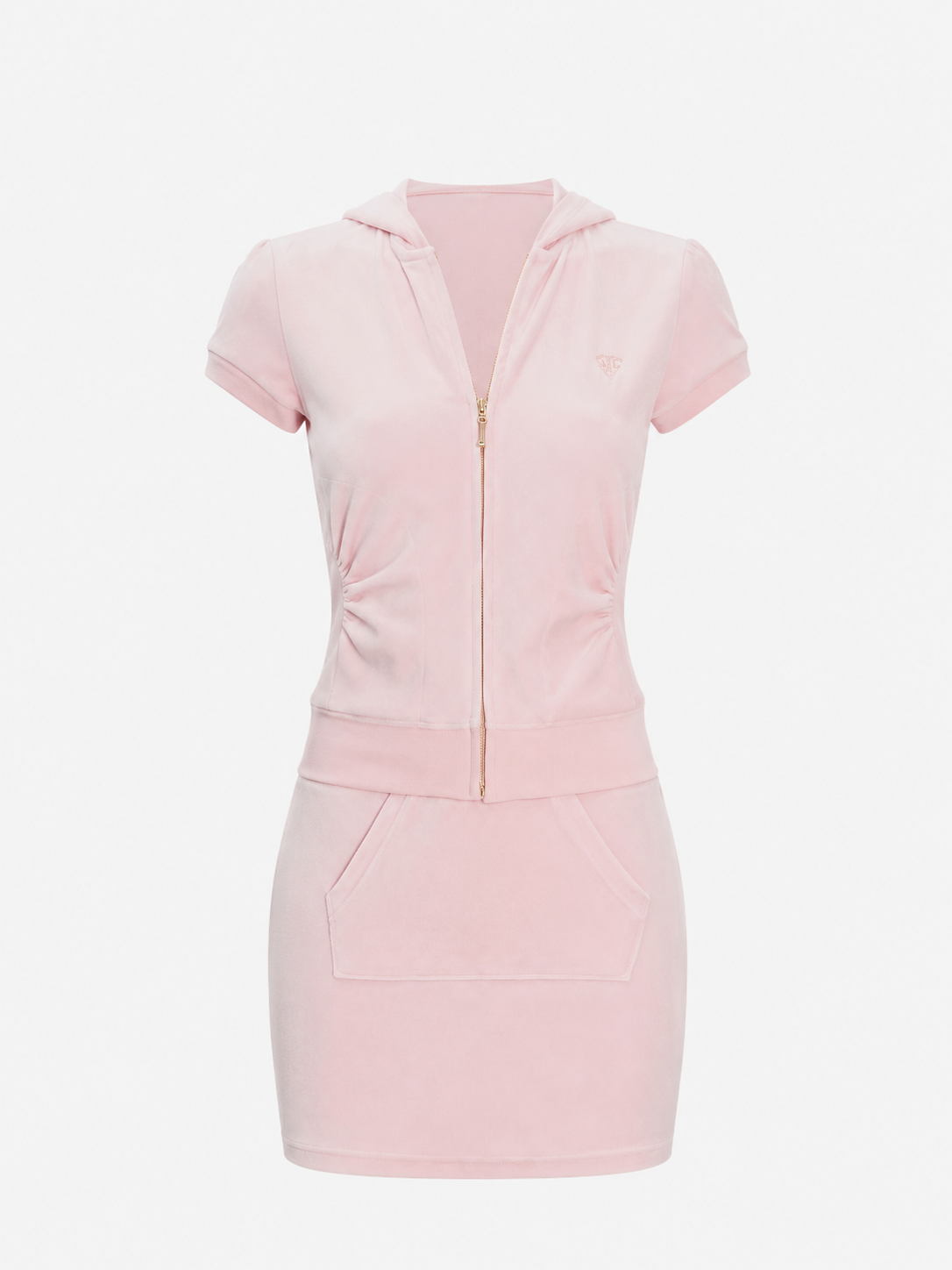 Completo Juicy Couture Donna Rosa – Felpa con Cappuccio e Minigonna Coordinata