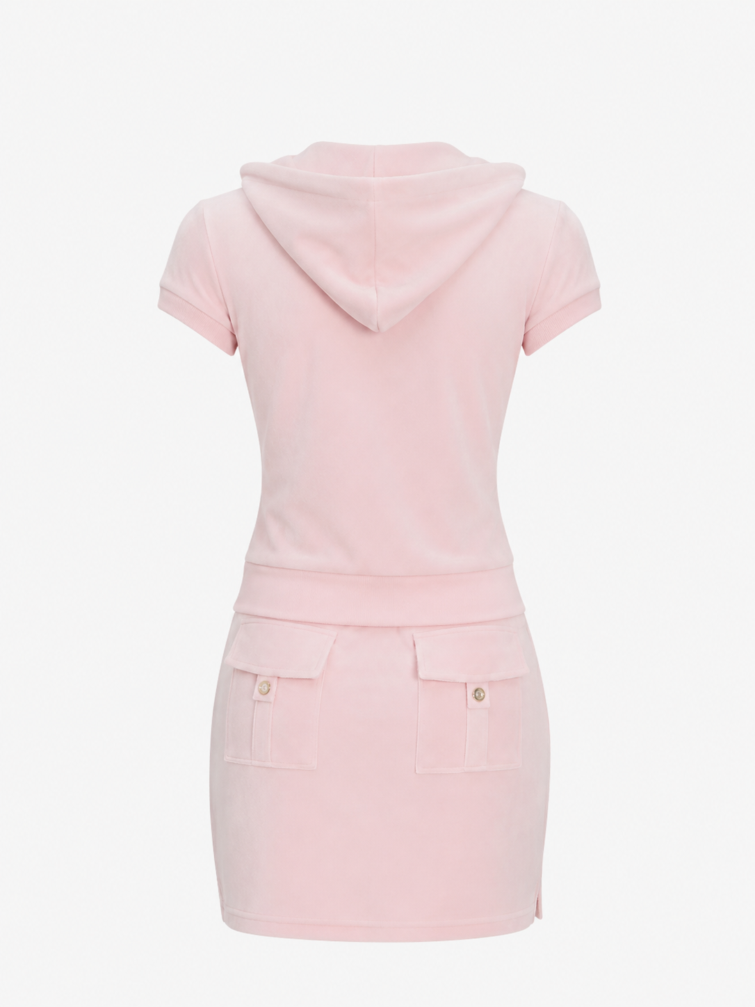 Completo Juicy Couture Donna Rosa – Felpa con Cappuccio e Minigonna Coordinata