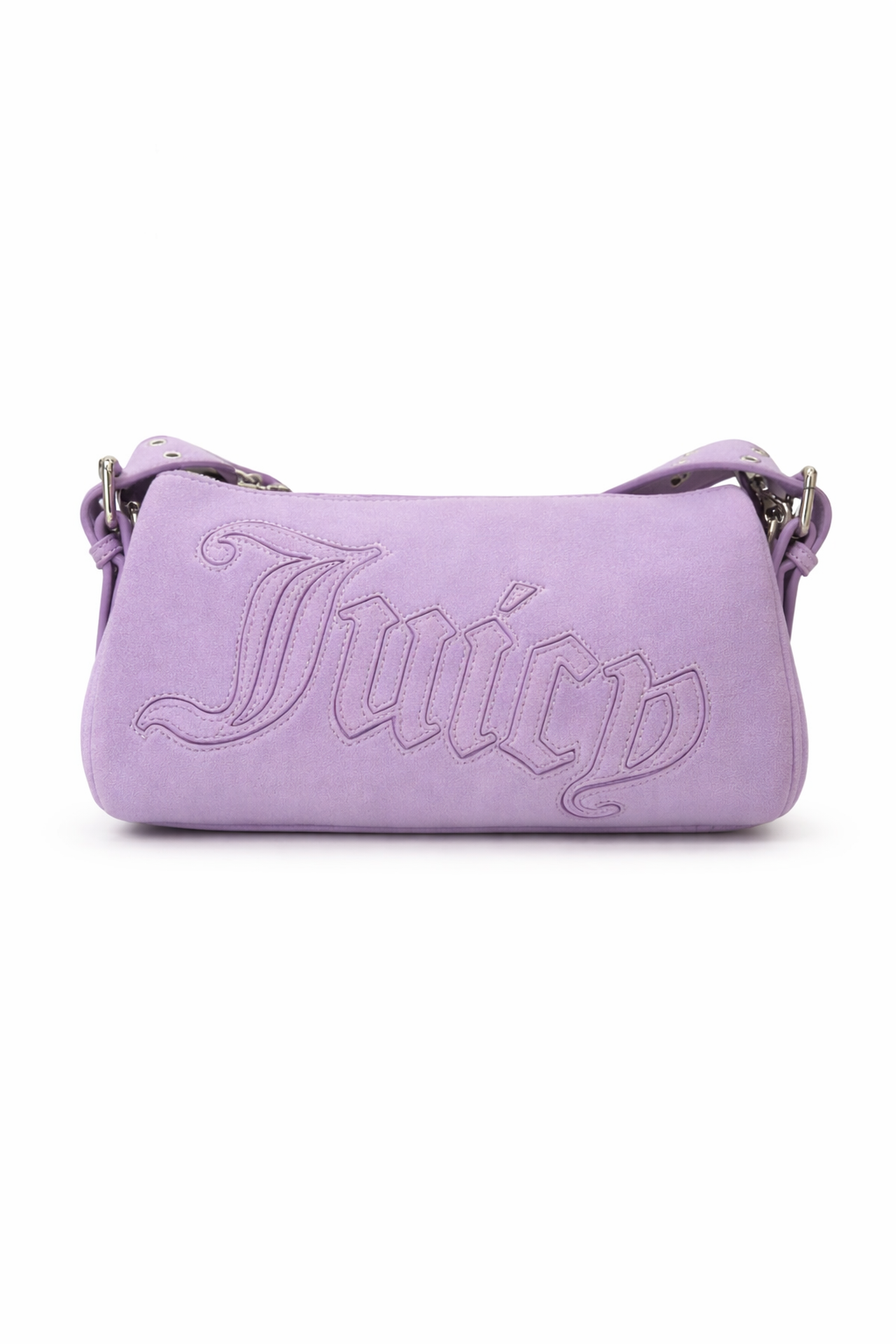Borsa Juicy Couture lilla con logo ricamato e catena