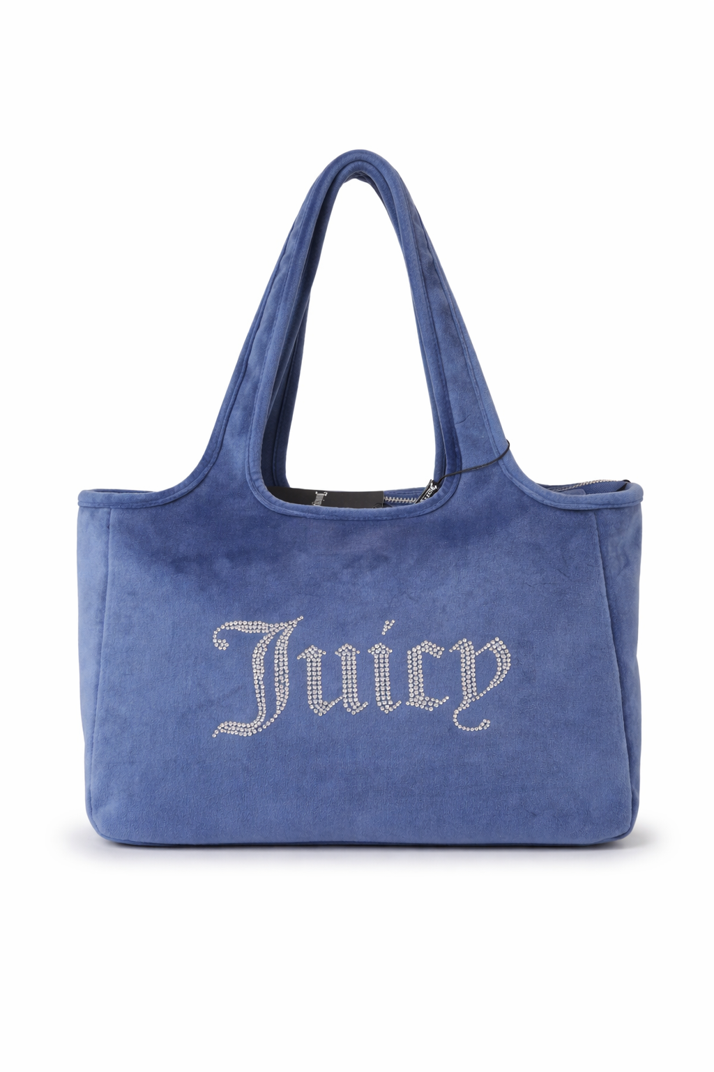 Borsa Donna Juicy Couture Blu in Velluto con Logo Strass