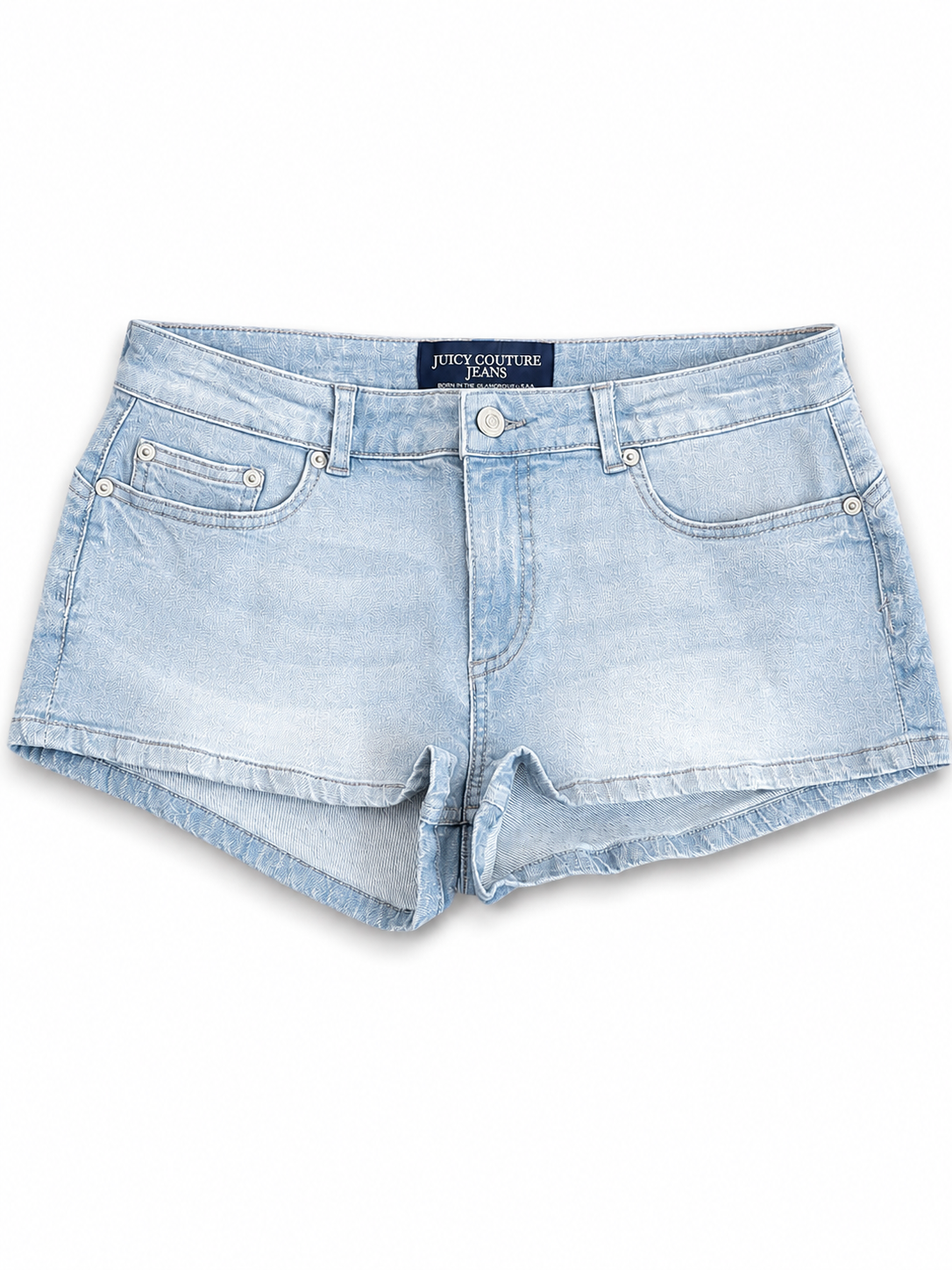 Shorts Donna Juicy Couture in Denim con Logo Strass