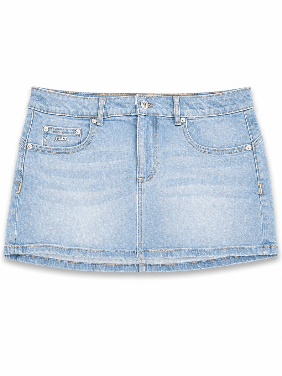 Gonna Mini Donna Juicy Couture in Denim con Ricamo Logo — 2/4