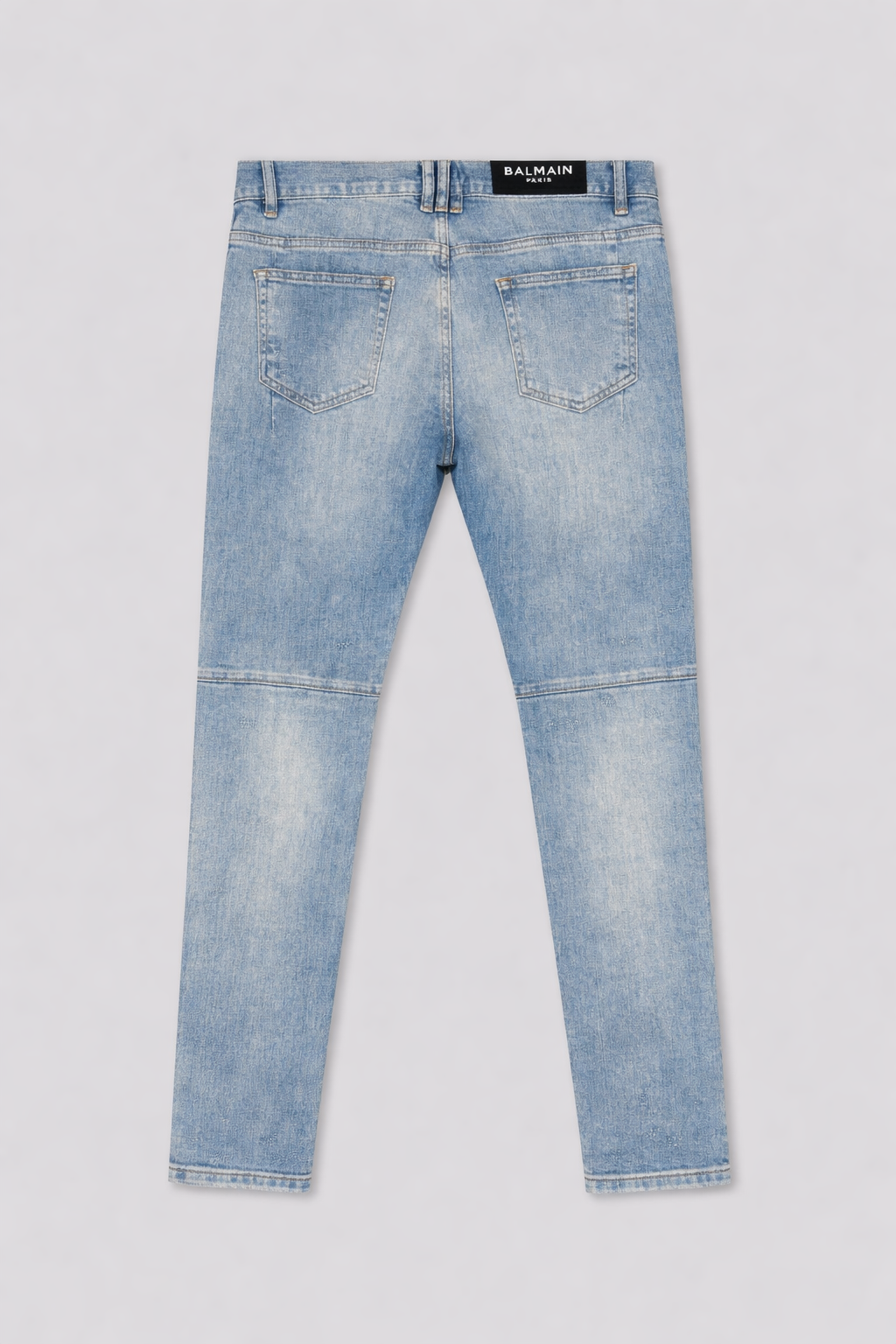 Jeans Balmain Uomo Biker Destroyed – Denim Chiaro