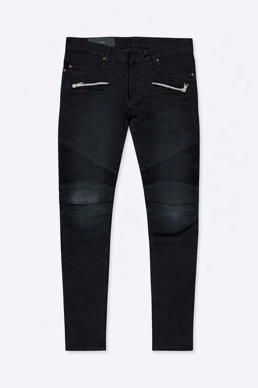 Jeans Balmain neri biker con zip — 1/2