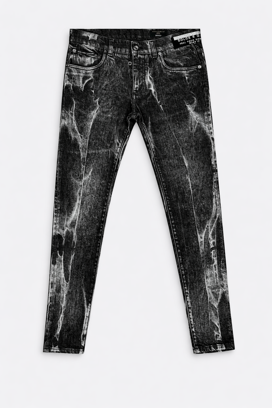Jeans Dolce & Gabbana uomo neri effetto marmorizzato – Slim Fit — 1/2