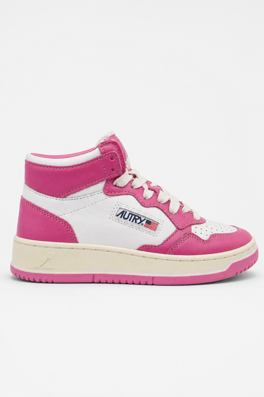 Sneakers Autry Medalist Mid bianche e rosa
