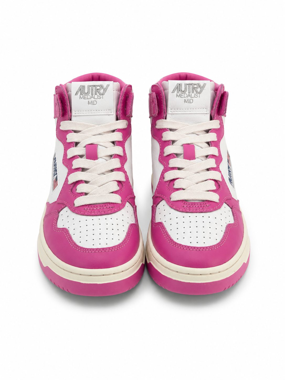 Sneakers Autry Medalist Mid bianche e rosa
