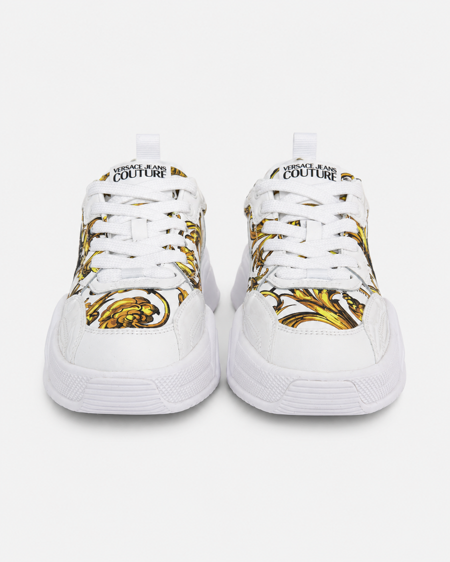 Sneakers Versace Jeans Couture bianche con stampa barocca — 2/3