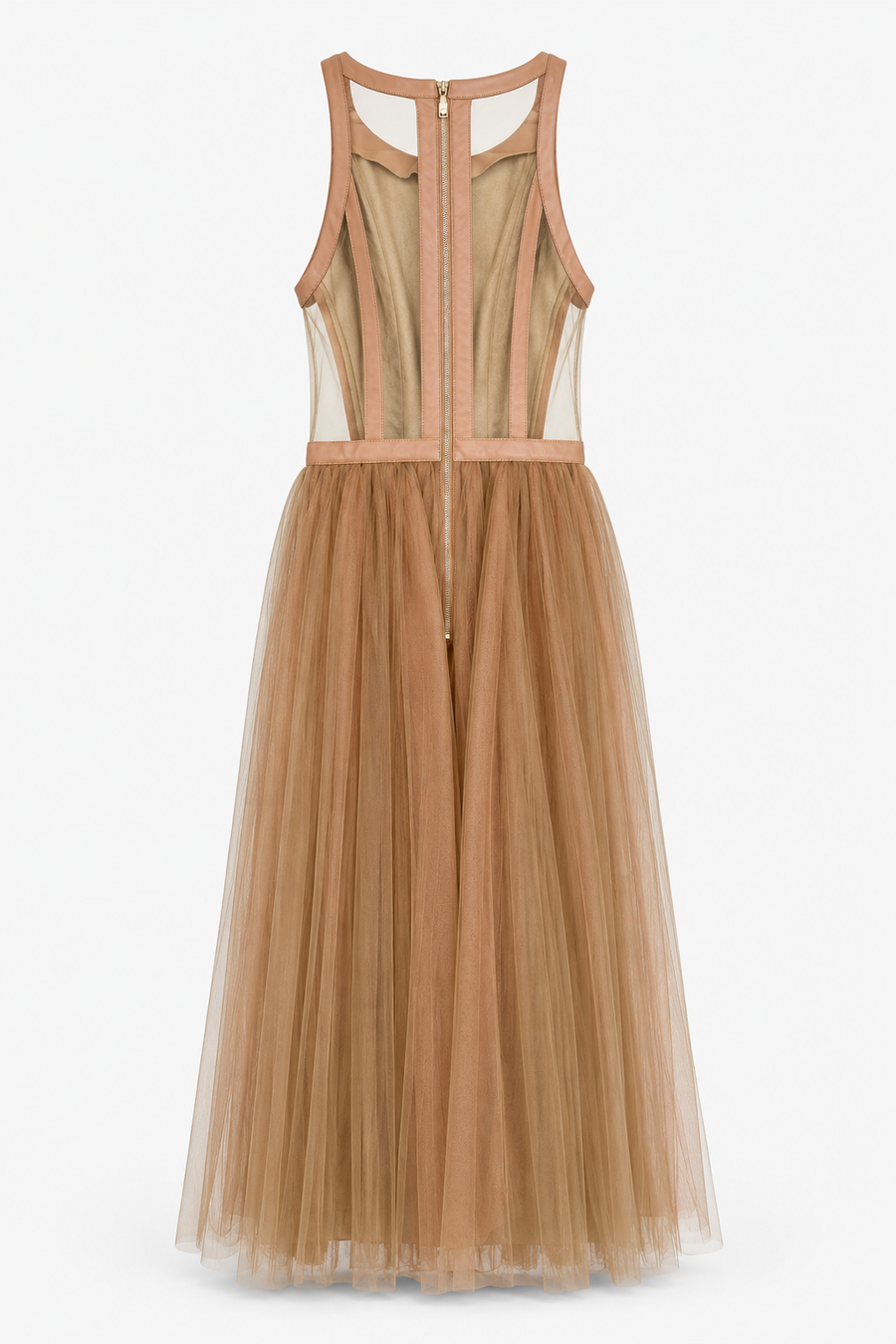 Abito Elisabetta Franchi lungo in tulle beige — 2/2