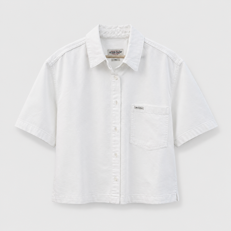 Camicia Guess Jeans bianca a maniche corte — 1/2