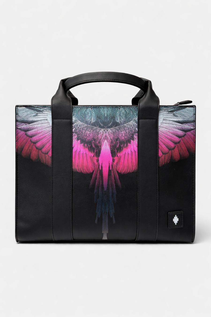 Borsa Marcelo Burlon County of Milan – Tote bag nera con stampa Wings multicolor — 1/2