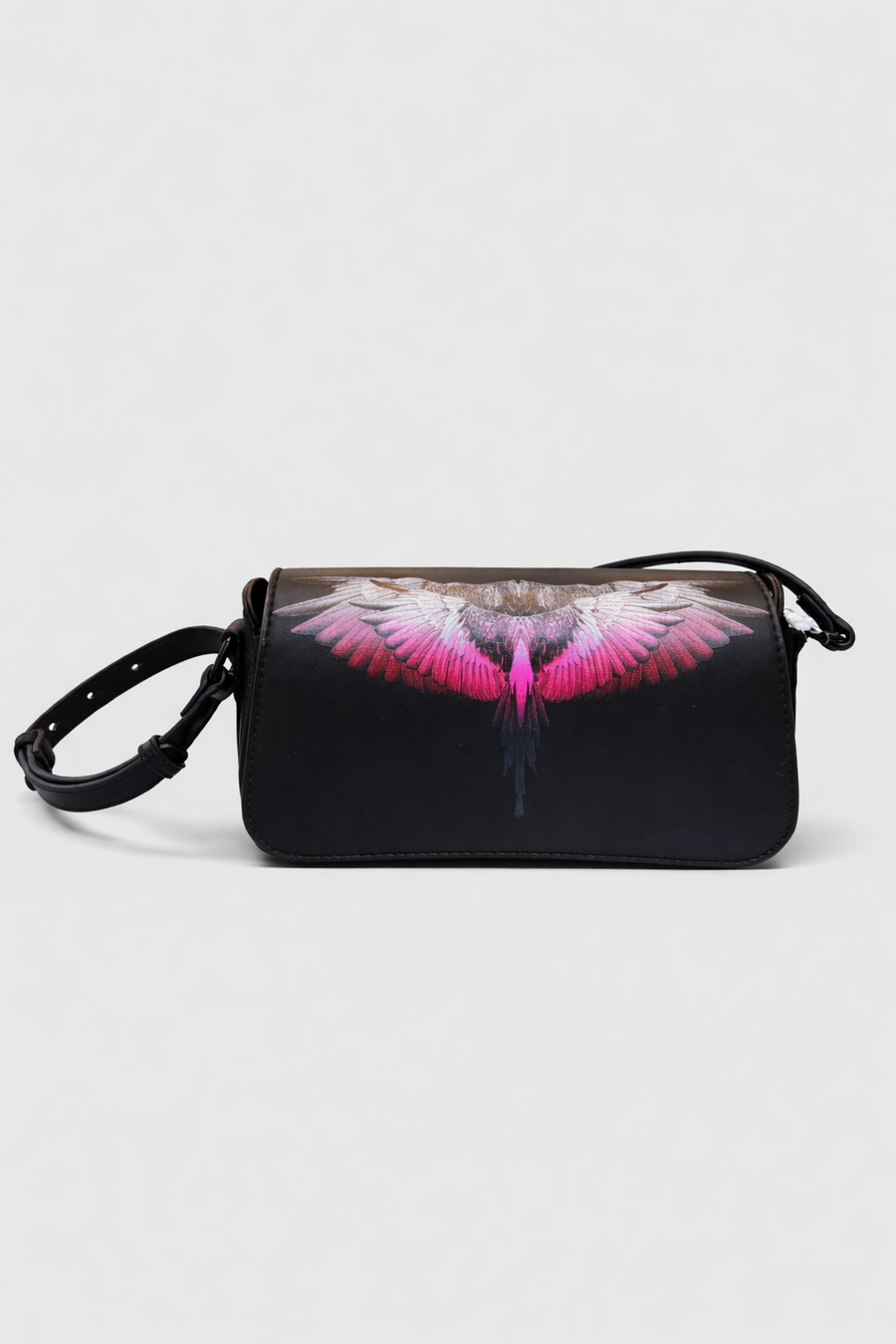 Borsa Marcelo Burlon County of Milan – Mini crossbody nera con stampa Wings multicolor — 1/2