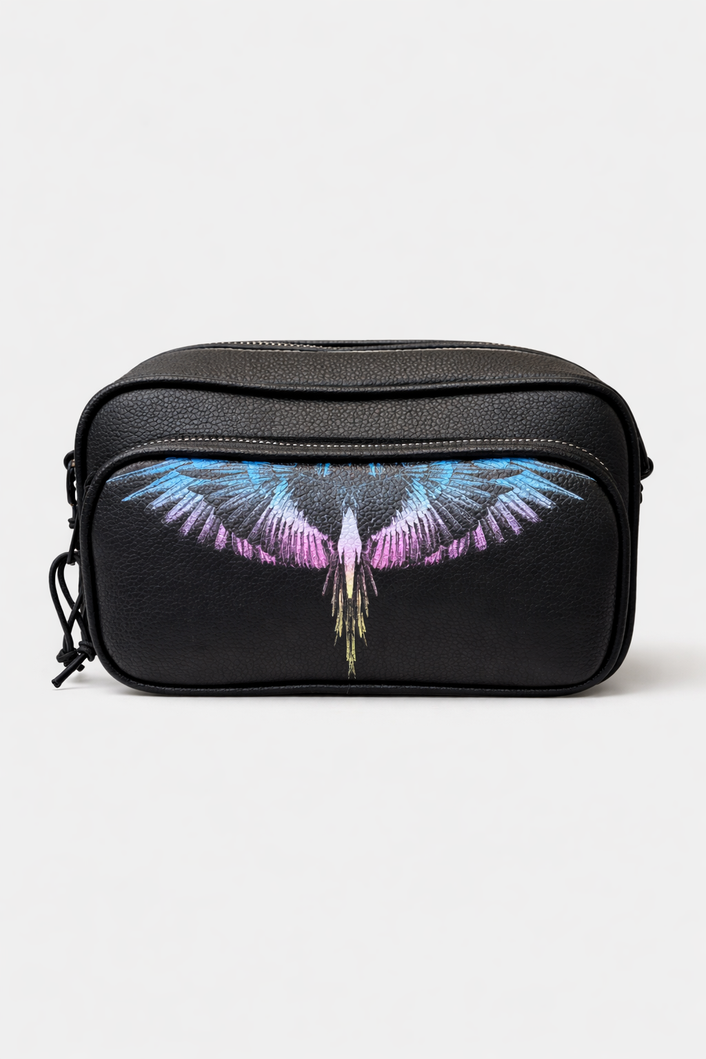 Borsa Marcelo Burlon County of Milan – Mini crossbody nera con stampa Wings multicolor