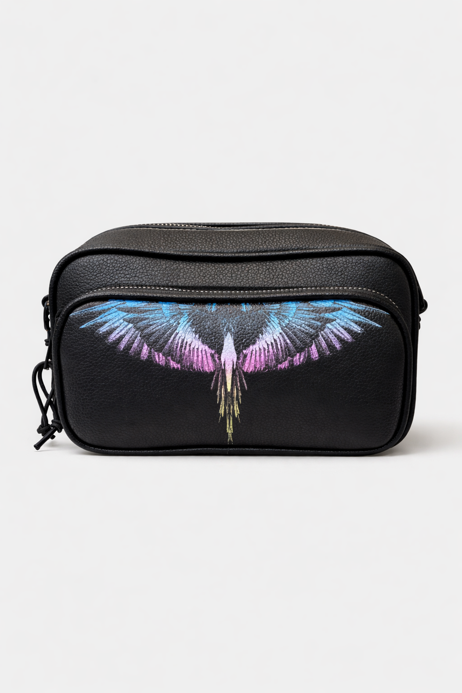Borsa Marcelo Burlon County of Milan – Mini crossbody nera con stampa Wings multicolor — 1/2