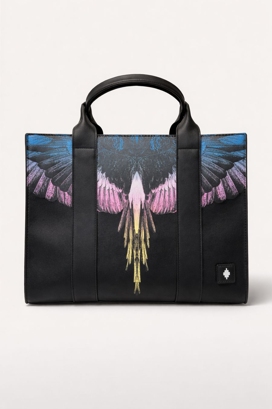 Borsa Marcelo Burlon County of Milan – Tote bag nera con stampa Wings multicolor — 1/2