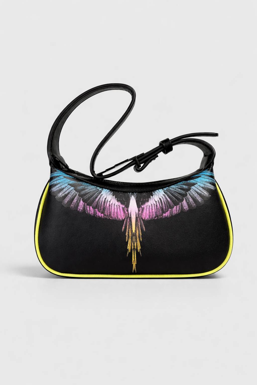 Borsa Marcelo Burlon Wings – Nero con profili giallo fluo