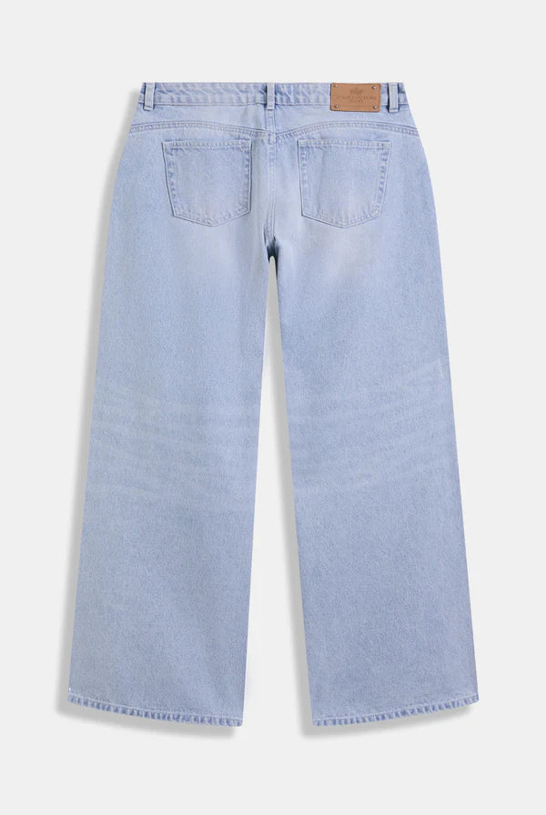 Jeans Wide Leg Juicy Couture con Logo Strass – Lavaggio Chiaro